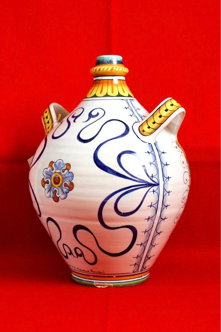 イタリア雑貨【デルータ　マヨルカ焼き　壺　花瓶】