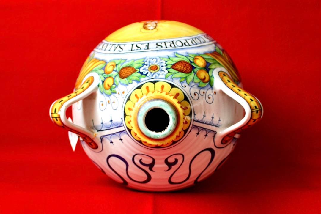 イタリア雑貨【デルータ　マヨルカ焼き　壺　花瓶】