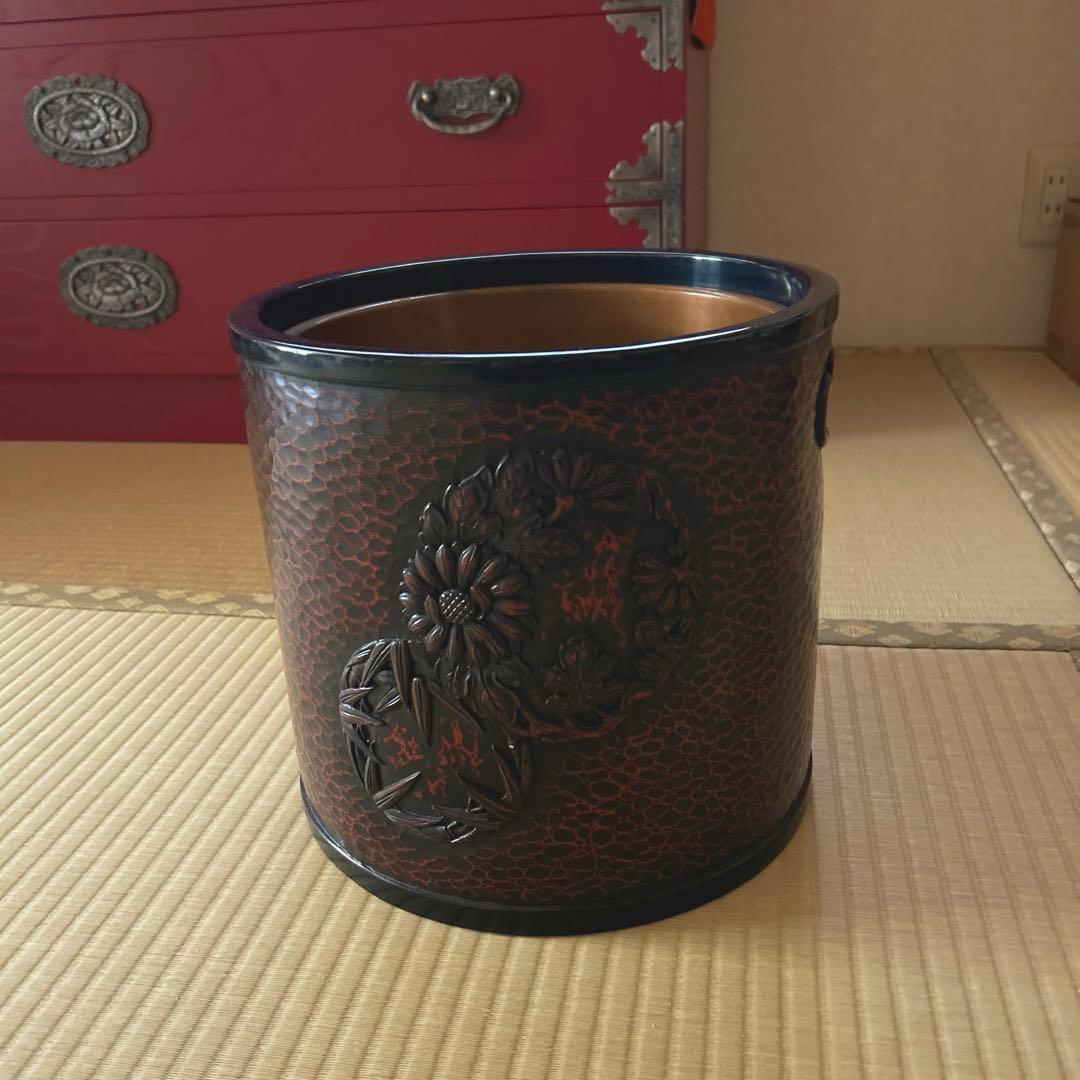 美品　アンティーク火鉢　鎌倉彫　大正時代~昭和初期