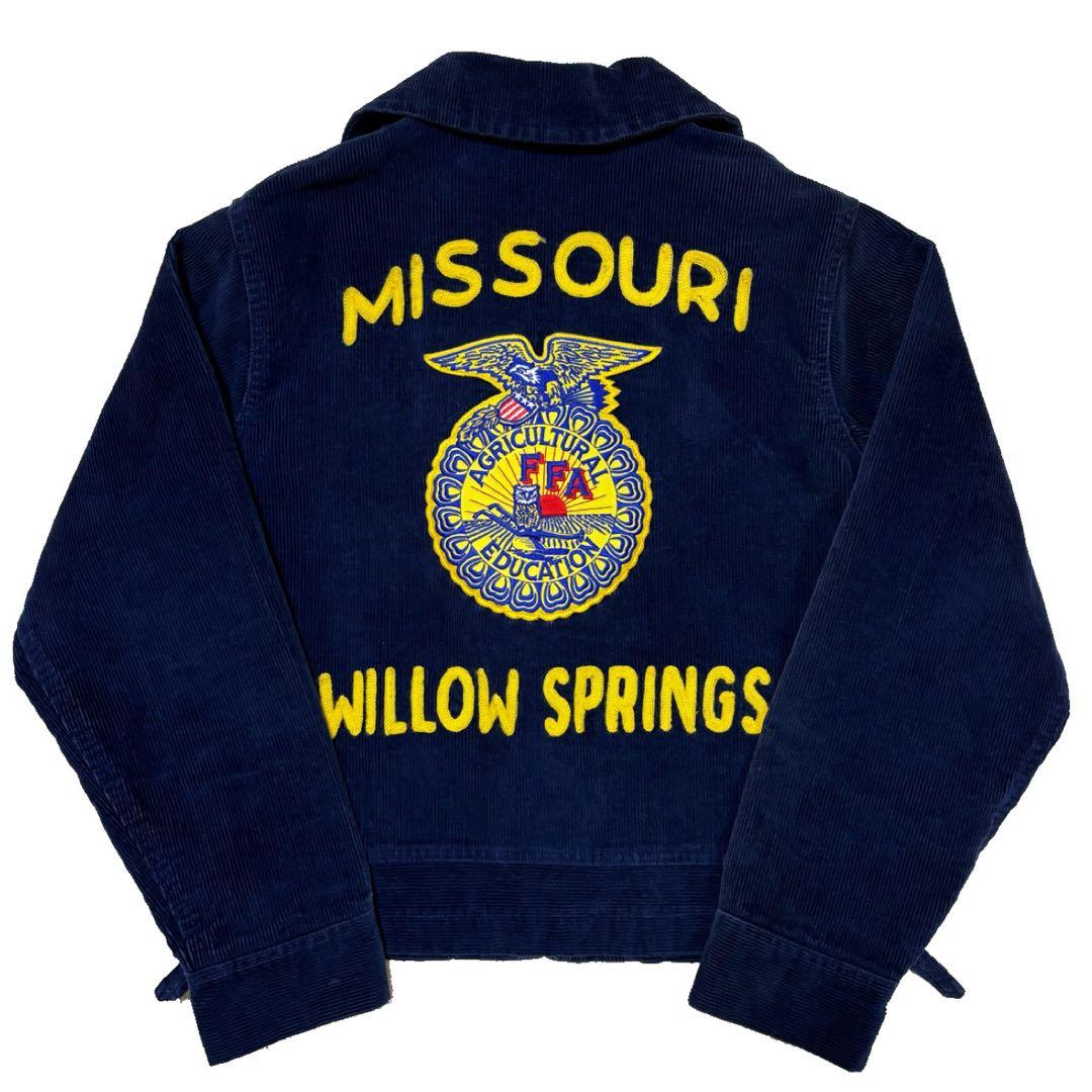 ［古着］FFAジャケット コーデュロイ 濃紺 希少 バッジ2個付き 90s