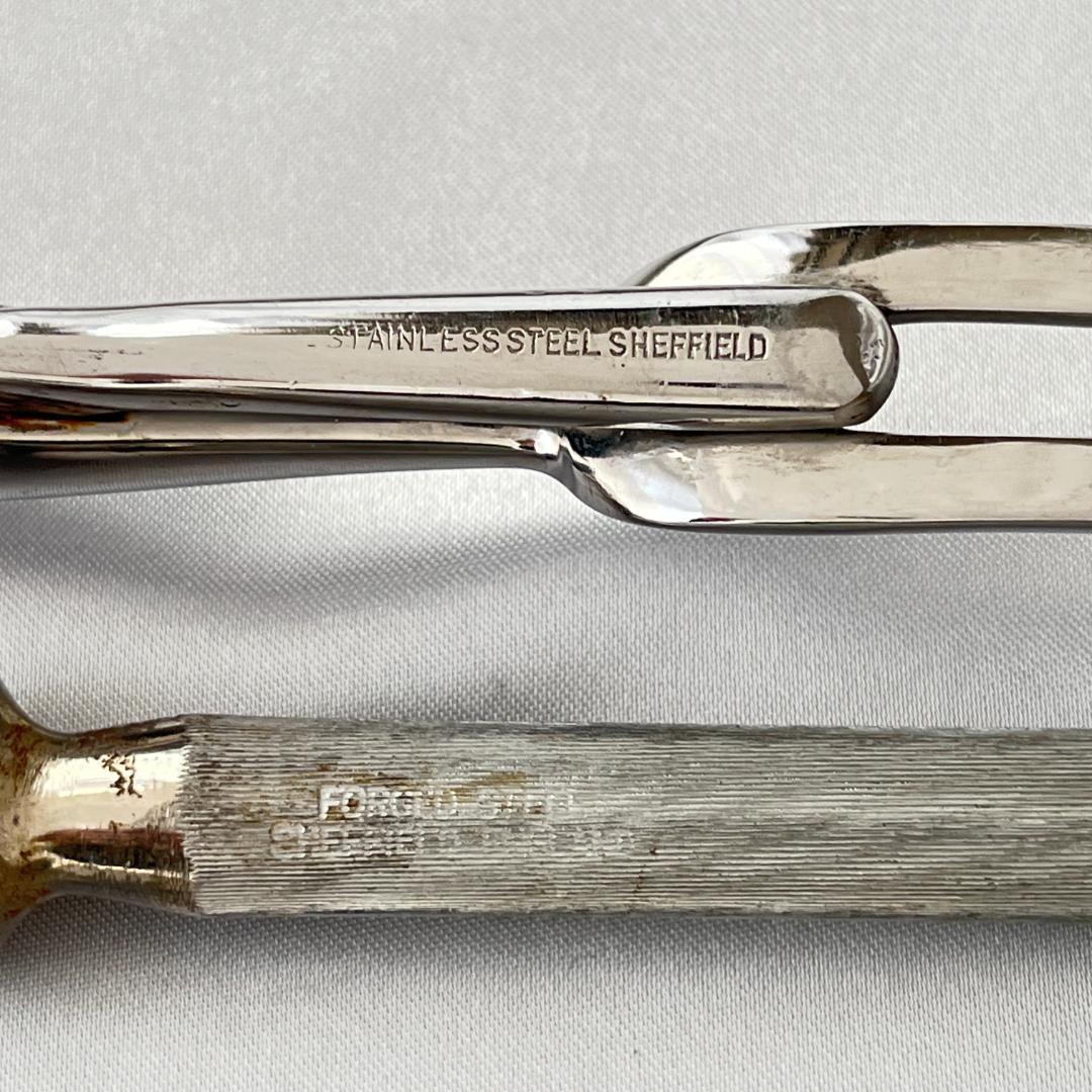 【英国】 キングスパターンのシャープナー / サービングフォーク