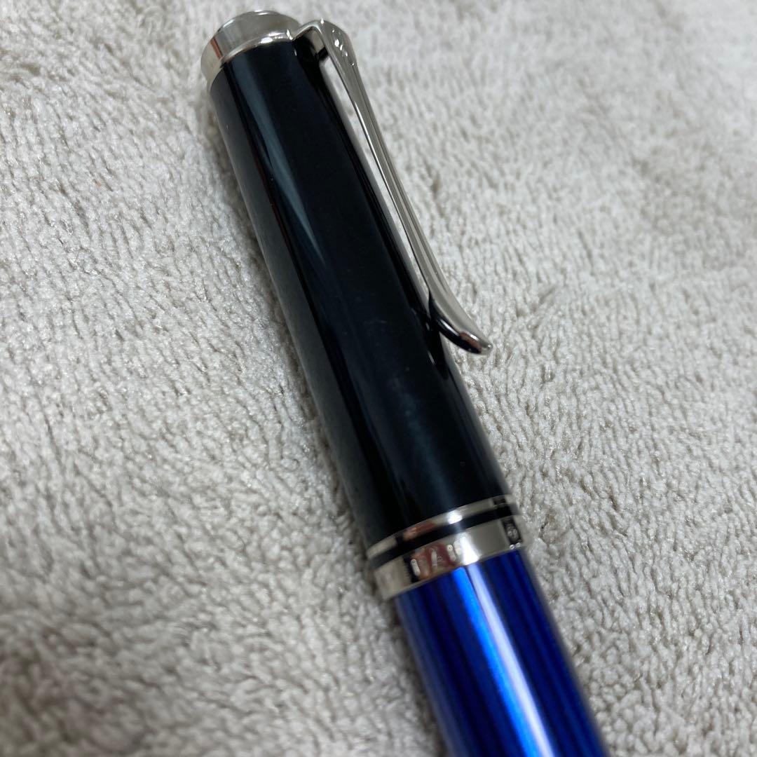 ペリカン 万年筆 EF 極細字 14K ブルー縞 スーベレーン M405