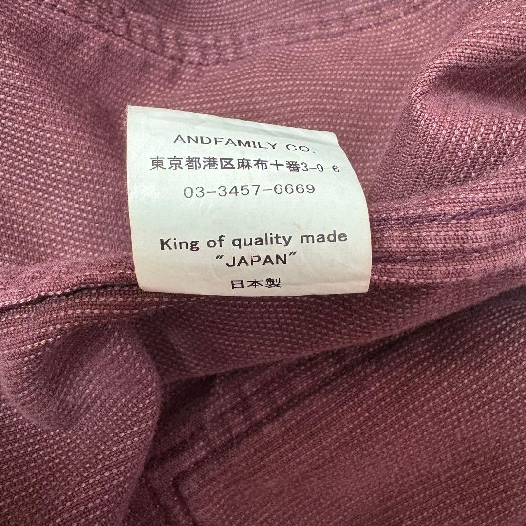 ANDFAMILY サマーコーデュロイジャケット バーガンディ　刺繍