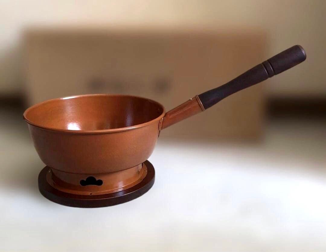 【新品】茶道具 銅製 台十能 火起し 丸型 水屋道具