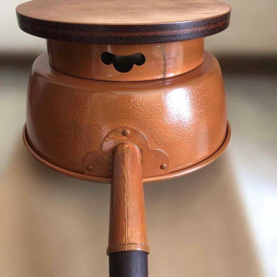 【新品】茶道具 銅製 台十能 火起し 丸型 水屋道具