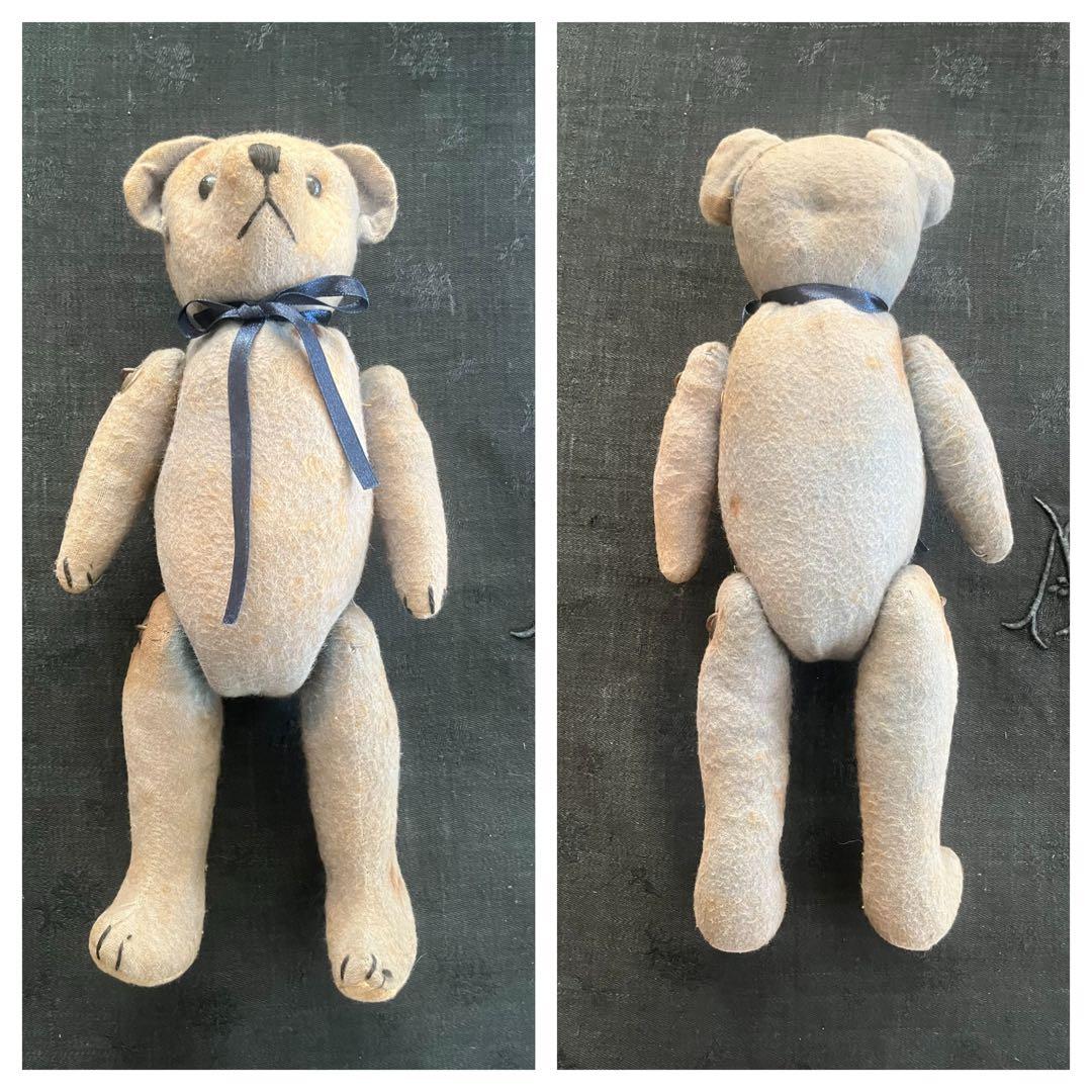 アンティークヴィンテージテディベア ぬいぐるみ陶器人形フランスレースボタンセット