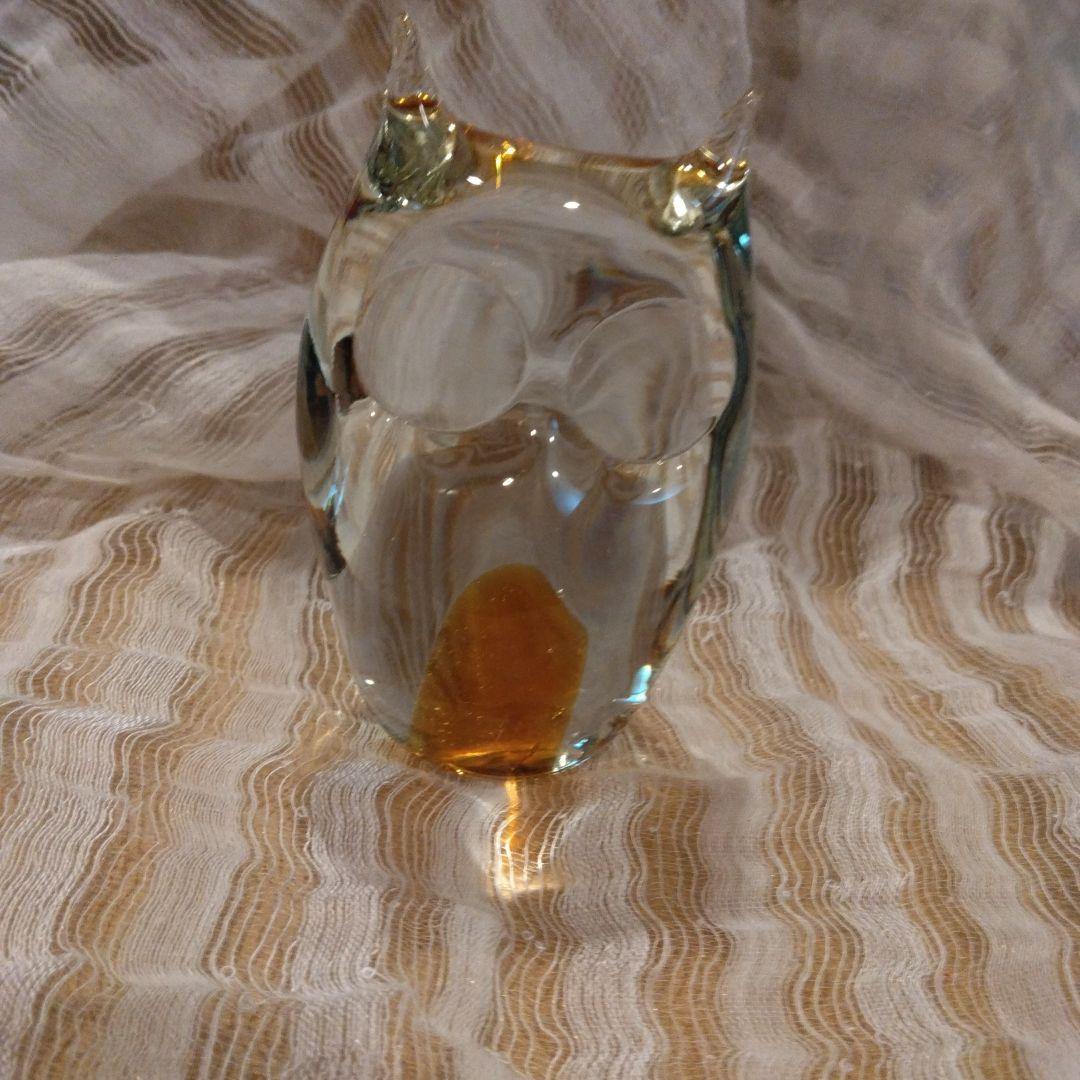 ムラーノガラス　ヴィンテージ　フクロウ置物