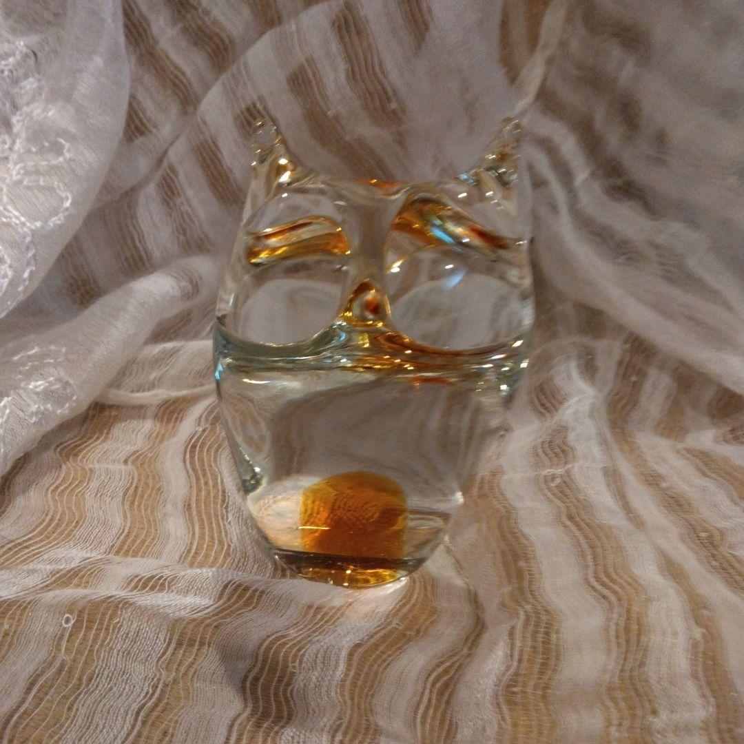 ムラーノガラス　ヴィンテージ　フクロウ置物