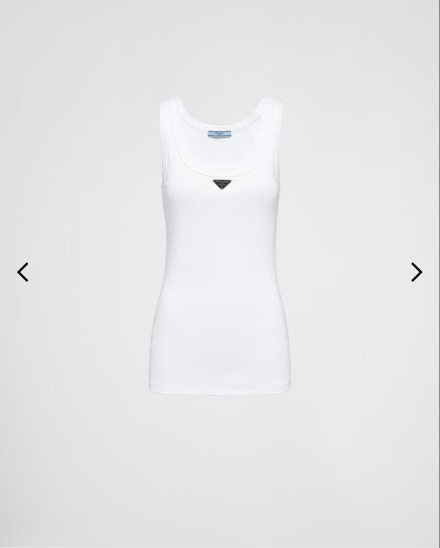 美品 PRADA プラダ リブニット ジャージー タンクトップ 36