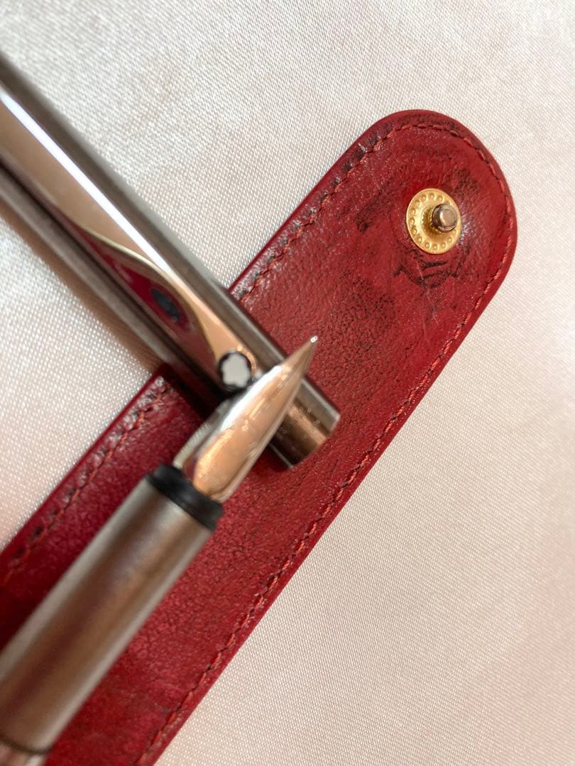 モンブラン 万年筆 純正レザーケース インクカートリッジ付 早稲田大学生協