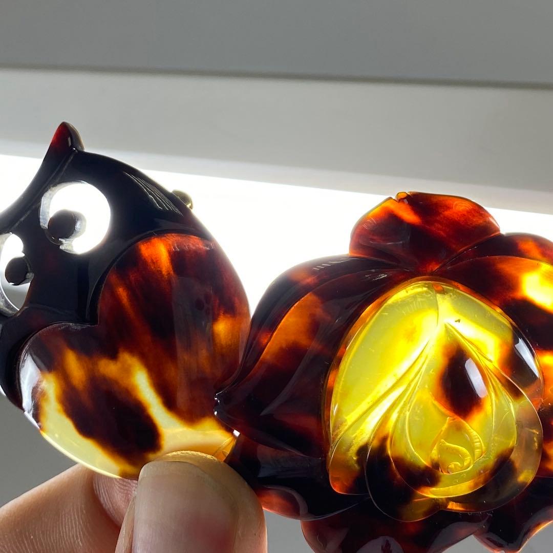 専用　本鼈甲　ブローチ　帯留　41g タカチ　東な7-0317☆2F