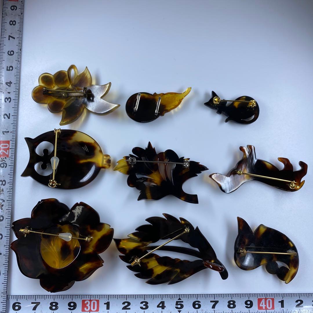 専用　本鼈甲　ブローチ　帯留　41g タカチ　東な7-0317☆2F