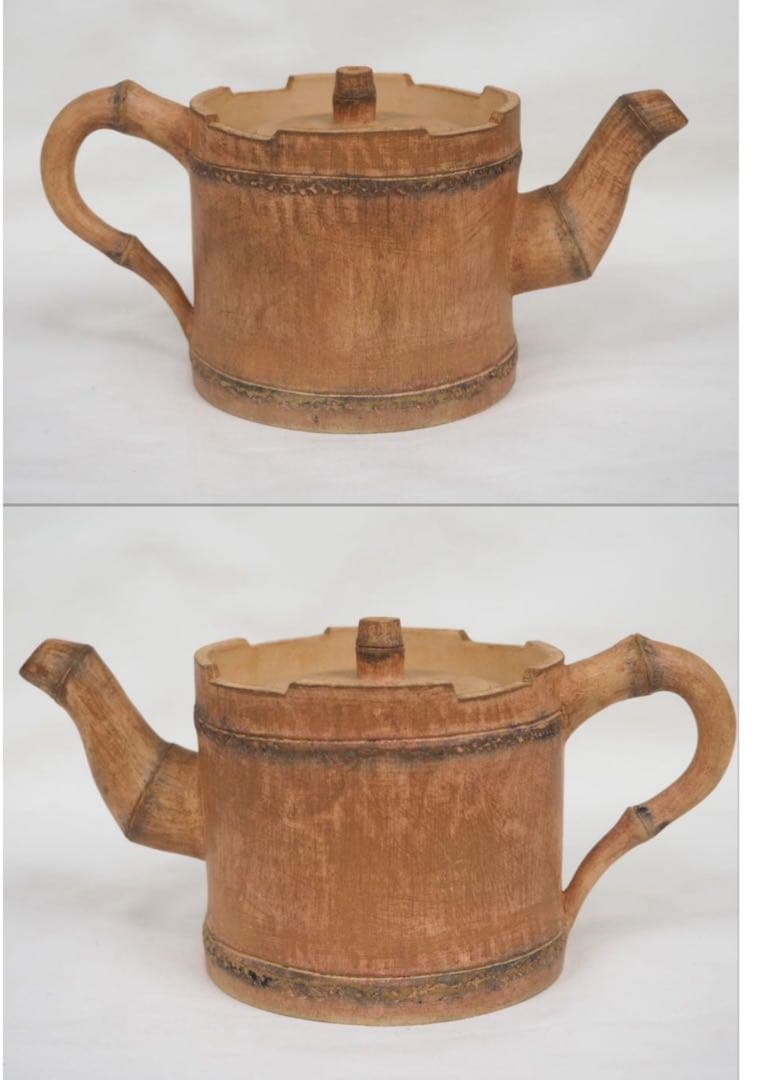 送料無料　作家物　白泥竹形急須・杯セット 未使用　煎茶道具