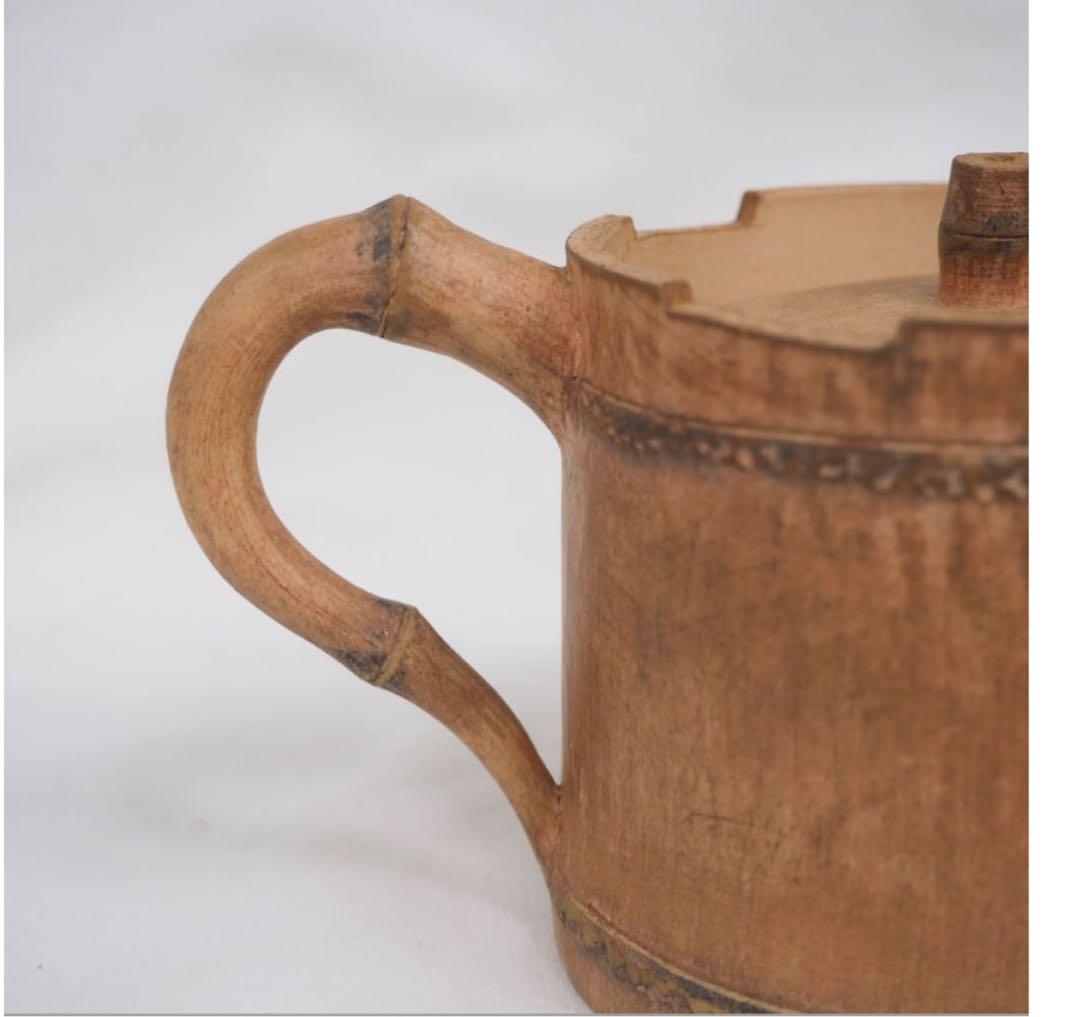 送料無料　作家物　白泥竹形急須・杯セット 未使用　煎茶道具