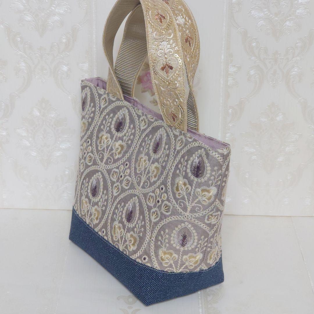 コロ様 インド刺繍生地 ポーチ ハンドメイド