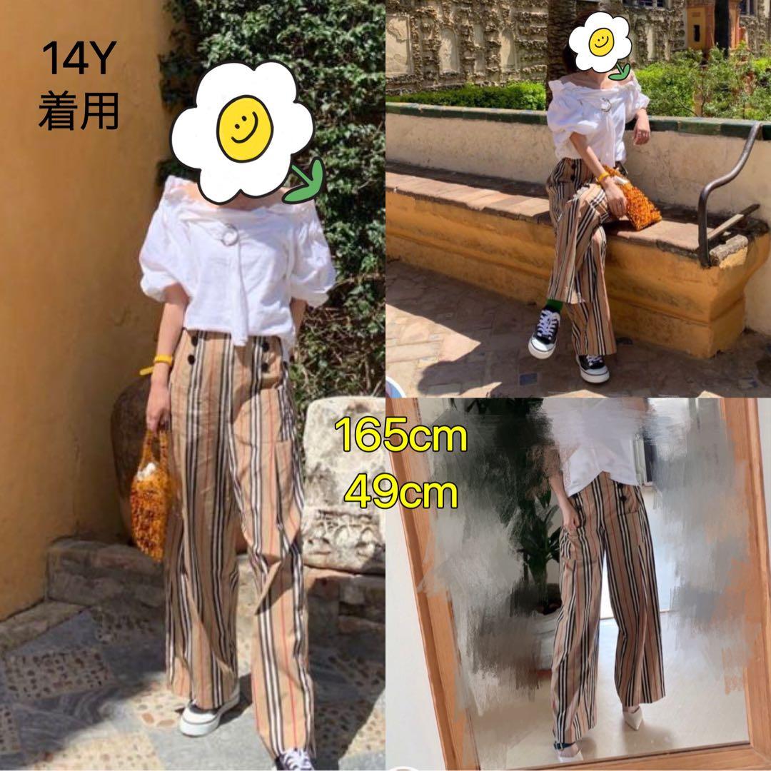 バーバリー　チルドレン ストライプ　パンツ　長ズボン　ワイドパンツ　12Y