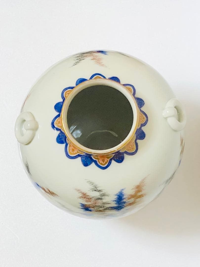 最終割引価格 明治 初期 有田焼 明治香蘭社 オールド香蘭社 色絵竹林文 花瓶