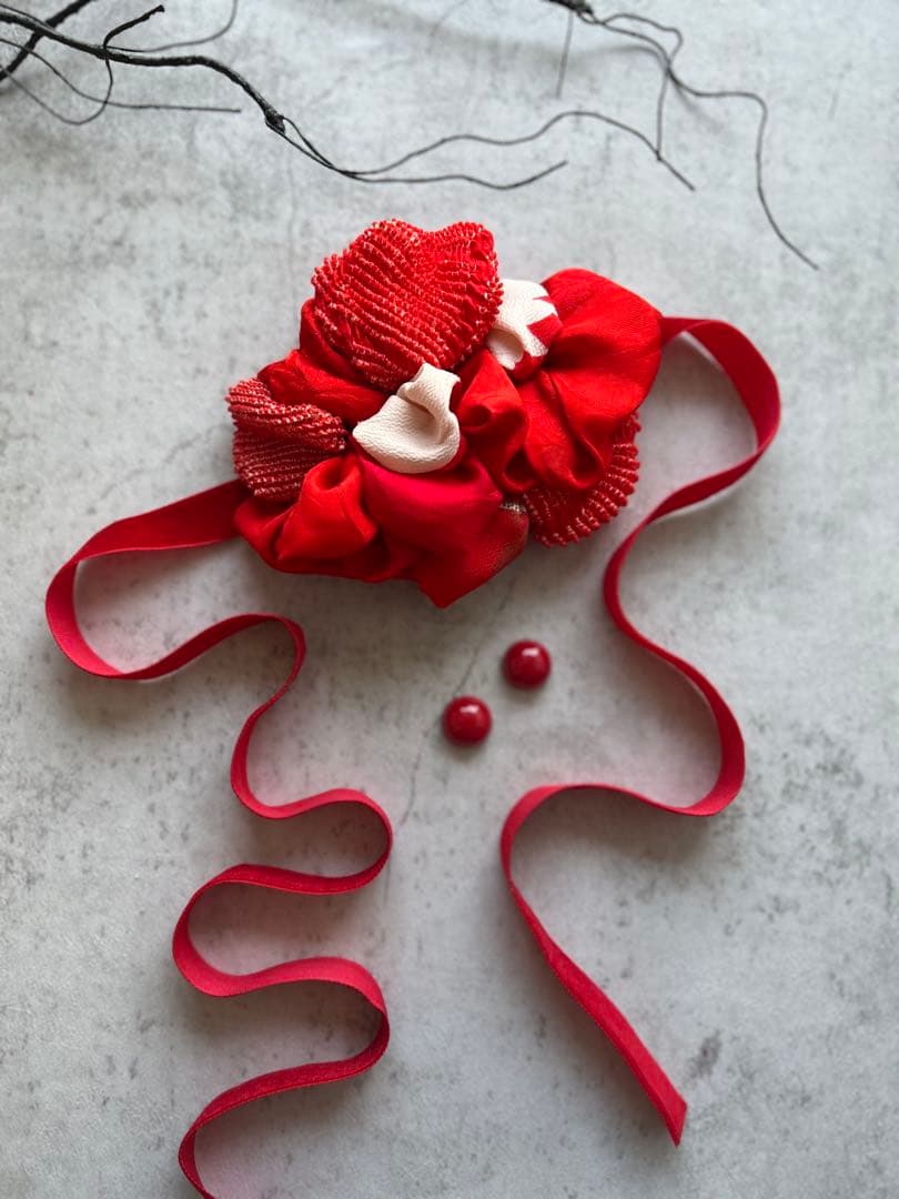 K*様 七五三　七五三髪飾り　ヘッドドレス　着物髪飾り　リメイク髪飾り　026