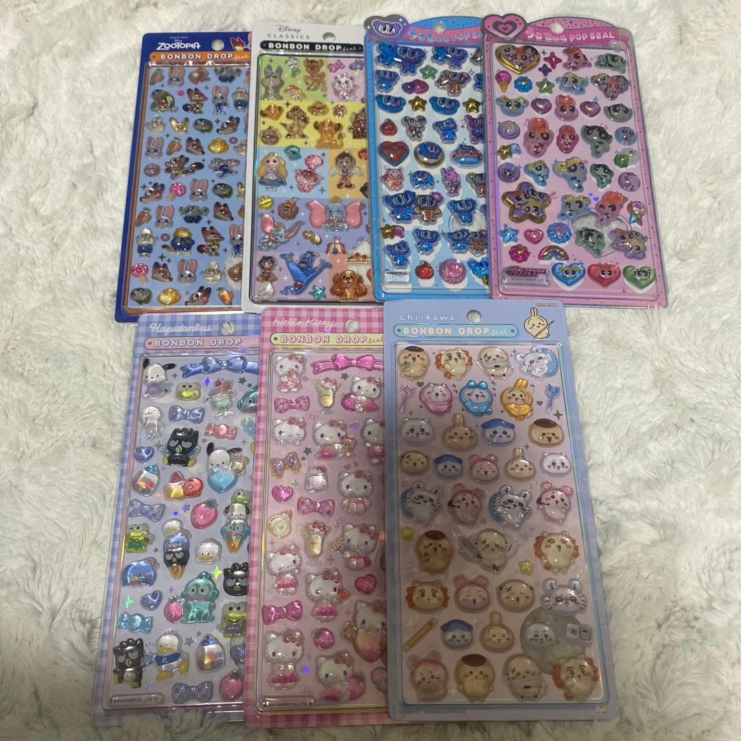 ボンボンドロップシール　ディズニー　サンリオ　ちいかわ　うるちゅる