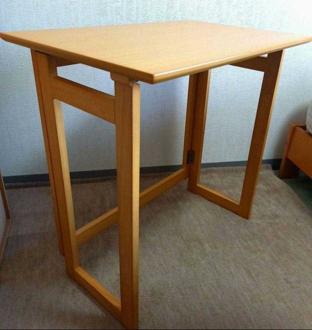 わいわい　テーブル チェア 2点セット 折りたたみ コンパクト 木製