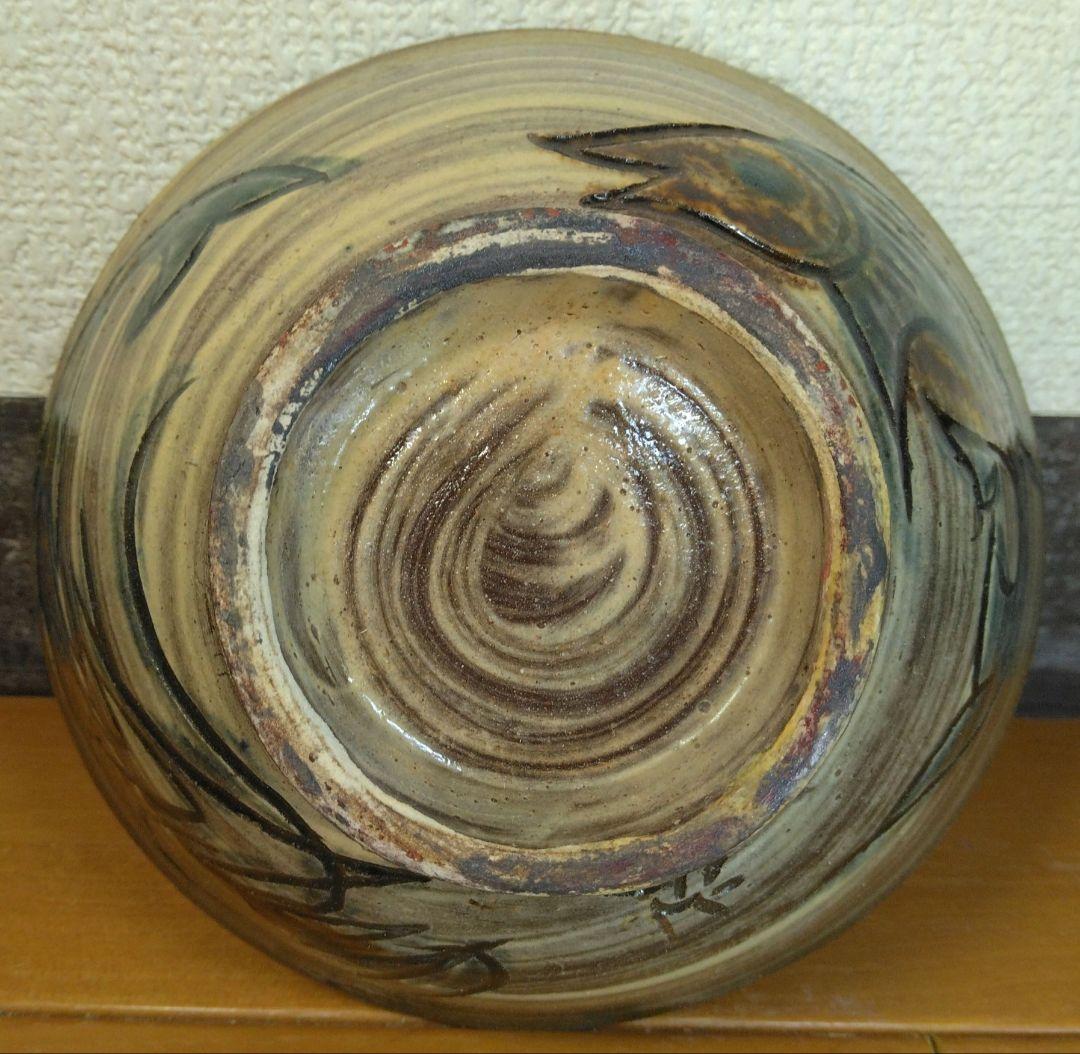 人間国宝 金城次郎 海老魚紋茶碗 栞 共箱 美品 壺屋焼 壷屋焼 やちむん 笑魚