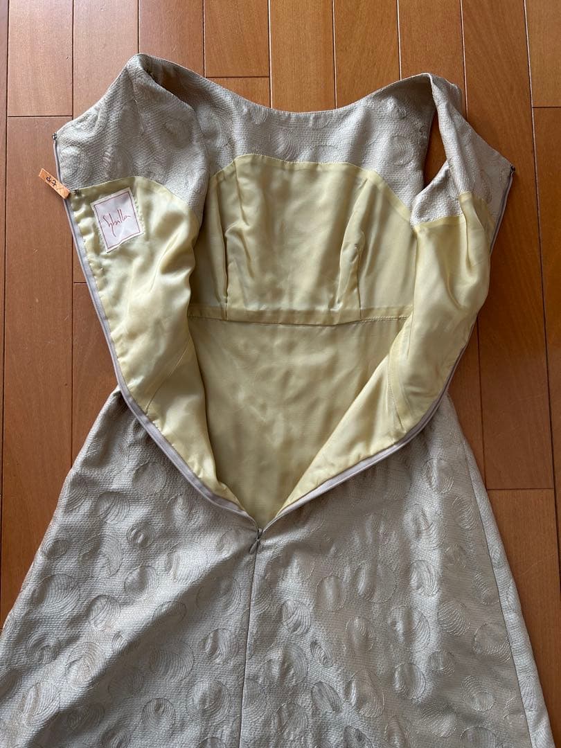 ♡Sybilla シビラ♡フルレングスドレス ノースリーブ ベージュゴールド M