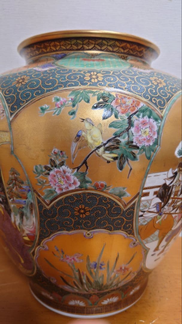 専用　九谷　松月銘　花瓶　忠臣蔵　赤穂浪士　大石内蔵助図