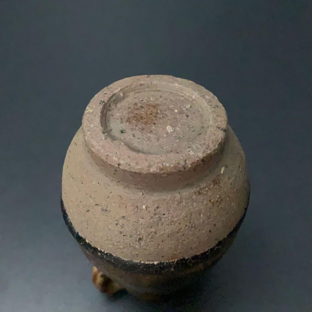 褐釉双耳小壺　タイ　アンティーク　骨董　スコタイ　R1394ダM