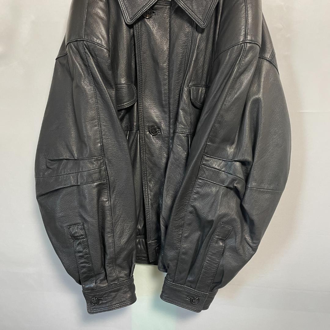 太腕　短丈　ラムレザー　ボンバージャケット　A-2　Y2K　本革　リアルレザー