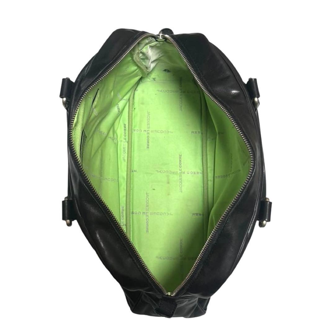 ジャックルコー　リスボン　ボストンバッグ　レザー　ブラック　A4収納可　保護袋