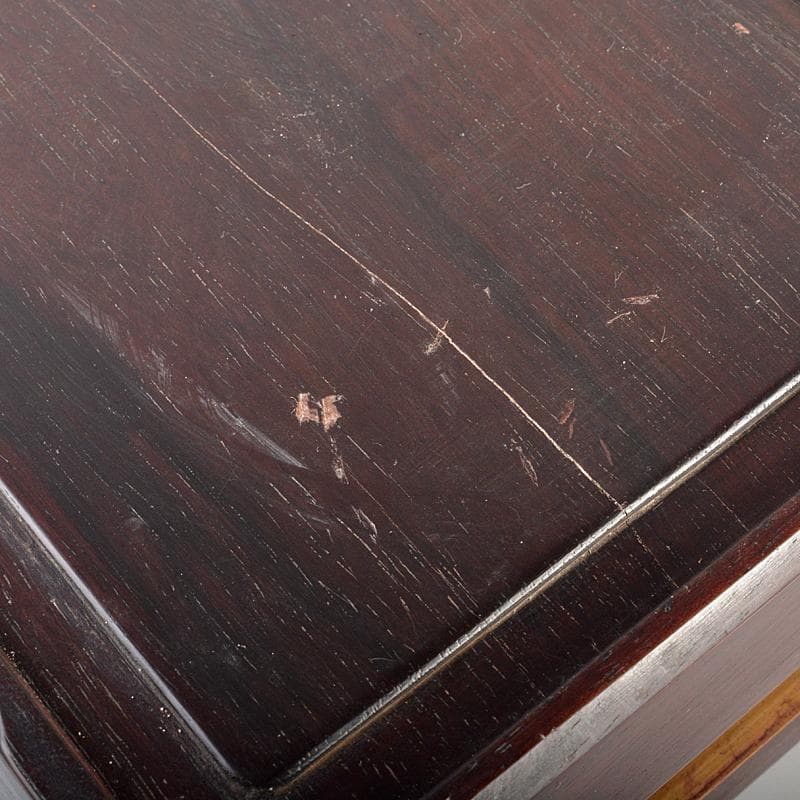 喫煙具　唐木斑竹細工　莨盆　煙草盆　一對　時代箱付　V　R7346B