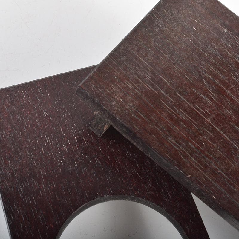 喫煙具　唐木斑竹細工　莨盆　煙草盆　一對　時代箱付　V　R7346B