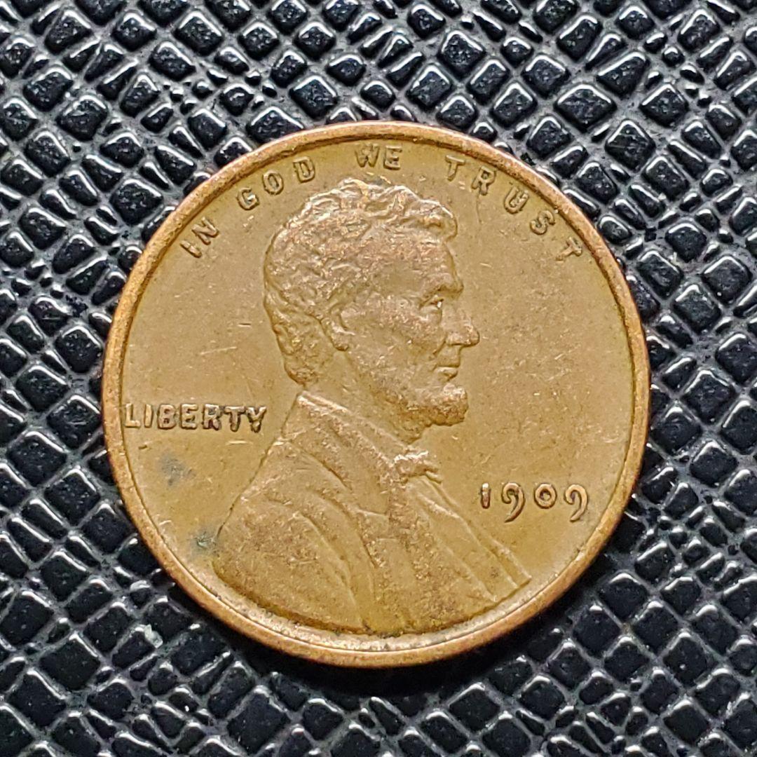 5424.　貴重　極美品　1909年　アメリカ　リンカーン　1セント 硬貨