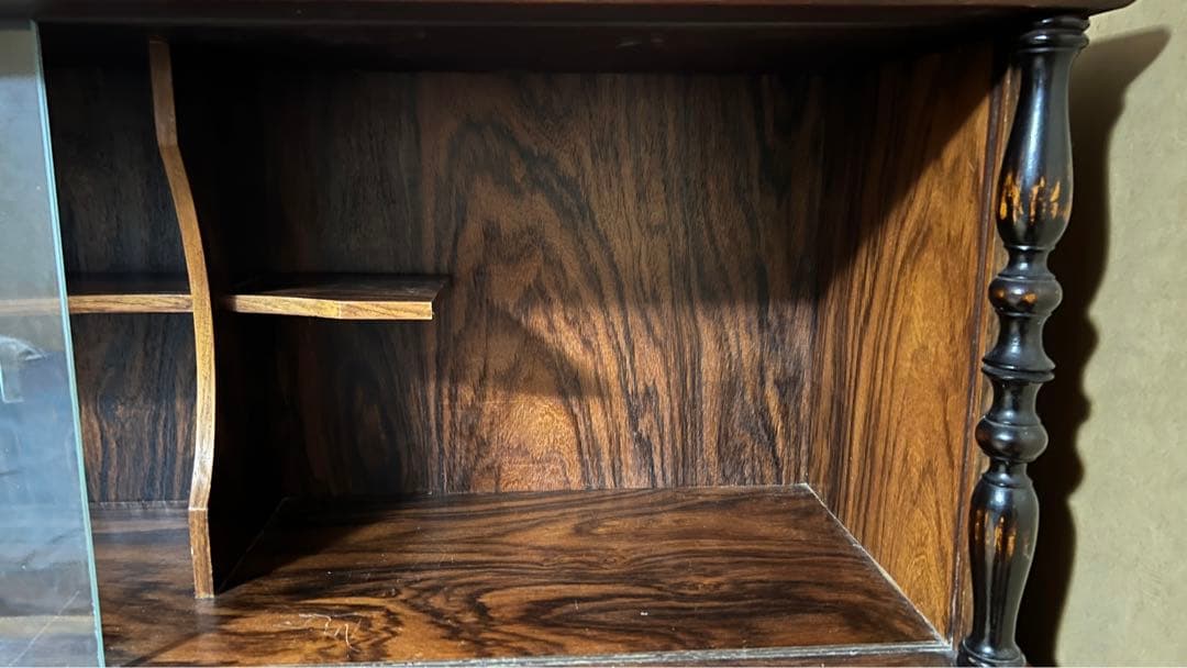 【asaaji】木製ガラス扉キャビネット(他の方は購入不可です)