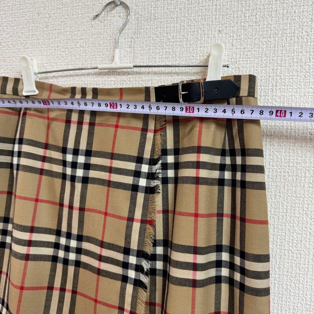 バーバリーロンドン ノバチェック フリンジ 巻きスカート ラップスカート 38