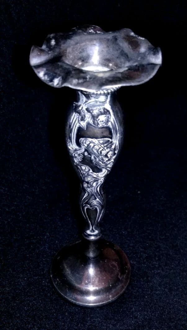アール・ヌーヴォー ロココアンティークシルバー銀 花瓶フランスイギリス ミュシャ