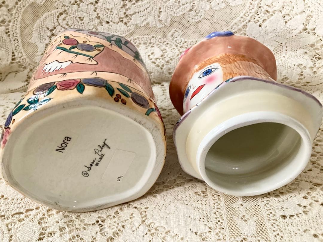 最終価格　貴重ヴィンテージ　米Susan paley 可愛い♪陶器クッキージャー