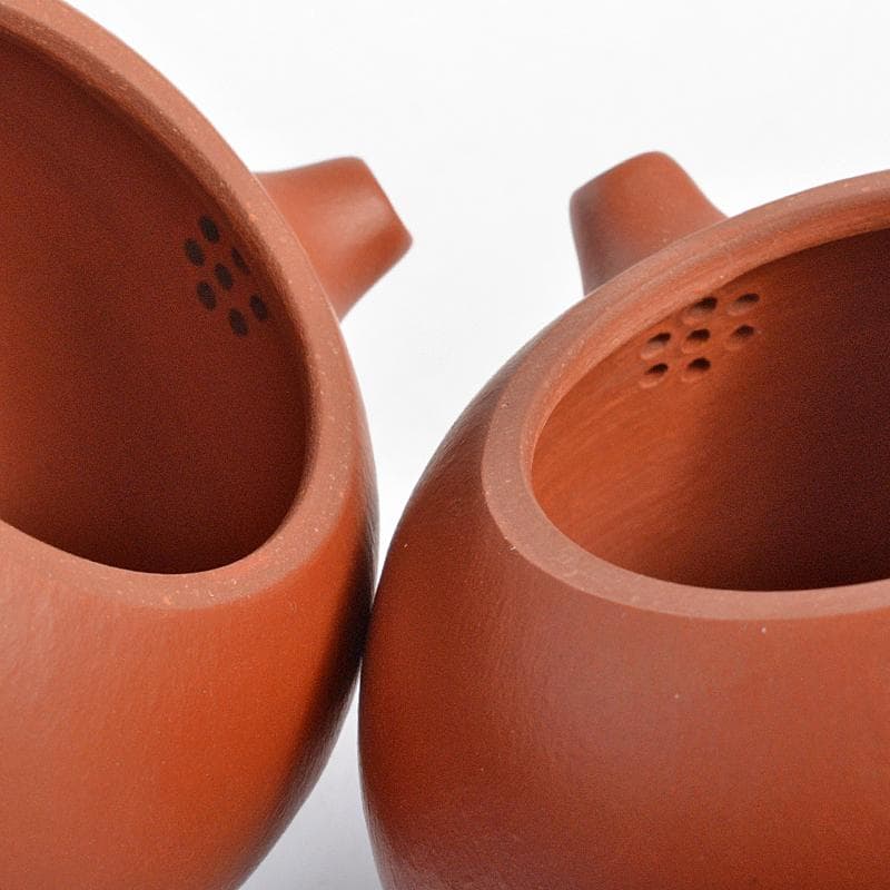 中国　紫砂　朱泥　急須　茶壷　一對　在銘　M　R5658