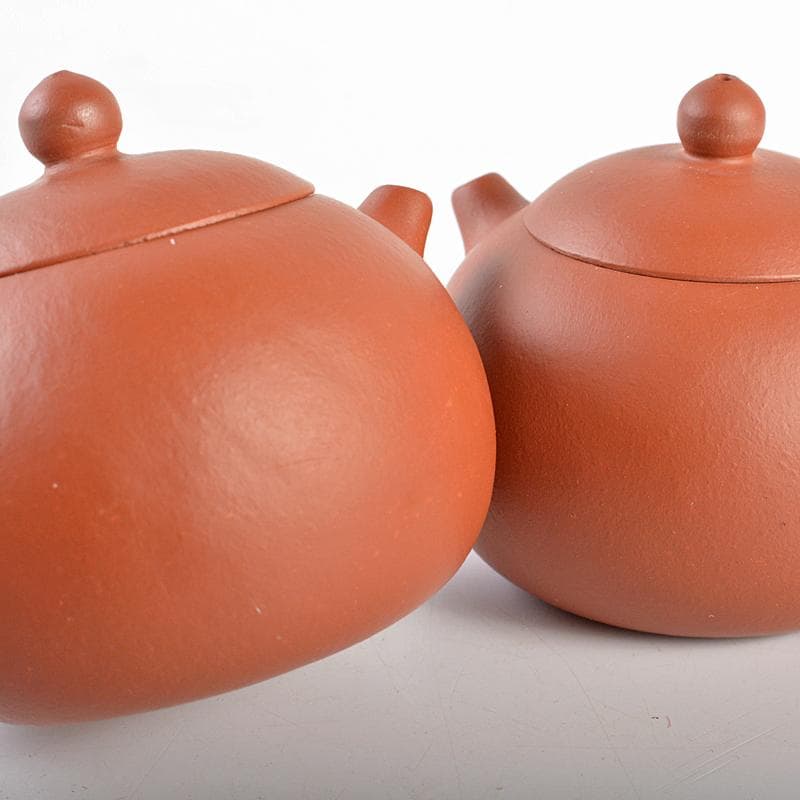 中国　紫砂　朱泥　急須　茶壷　一對　在銘　M　R5658