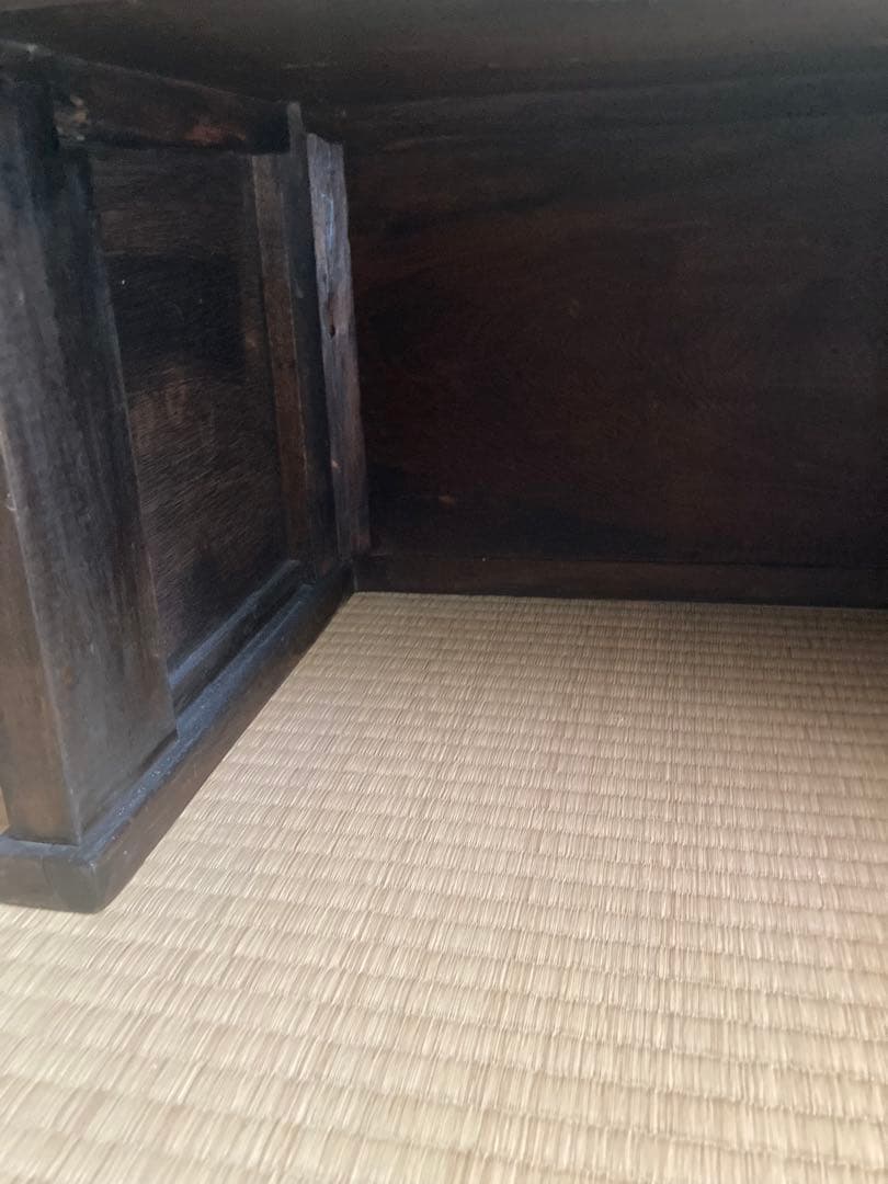 木製文机 ダークブラウン 2引き出し