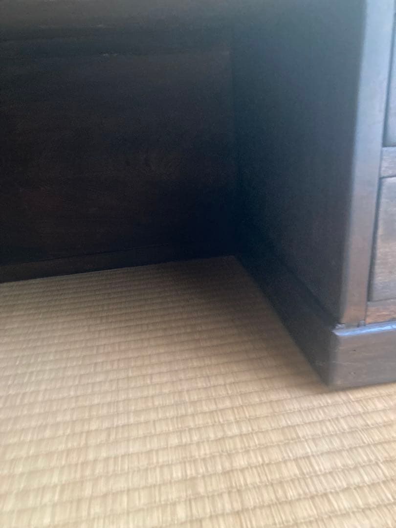 木製文机 ダークブラウン 2引き出し