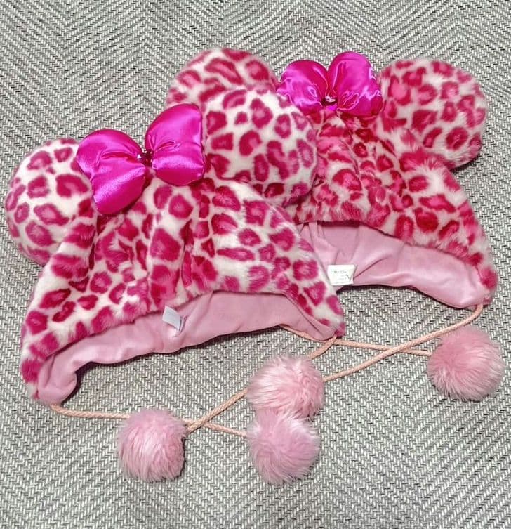 ファンキャップ2個セット(ヒョウ柄　ミニー　帽子　被り物)