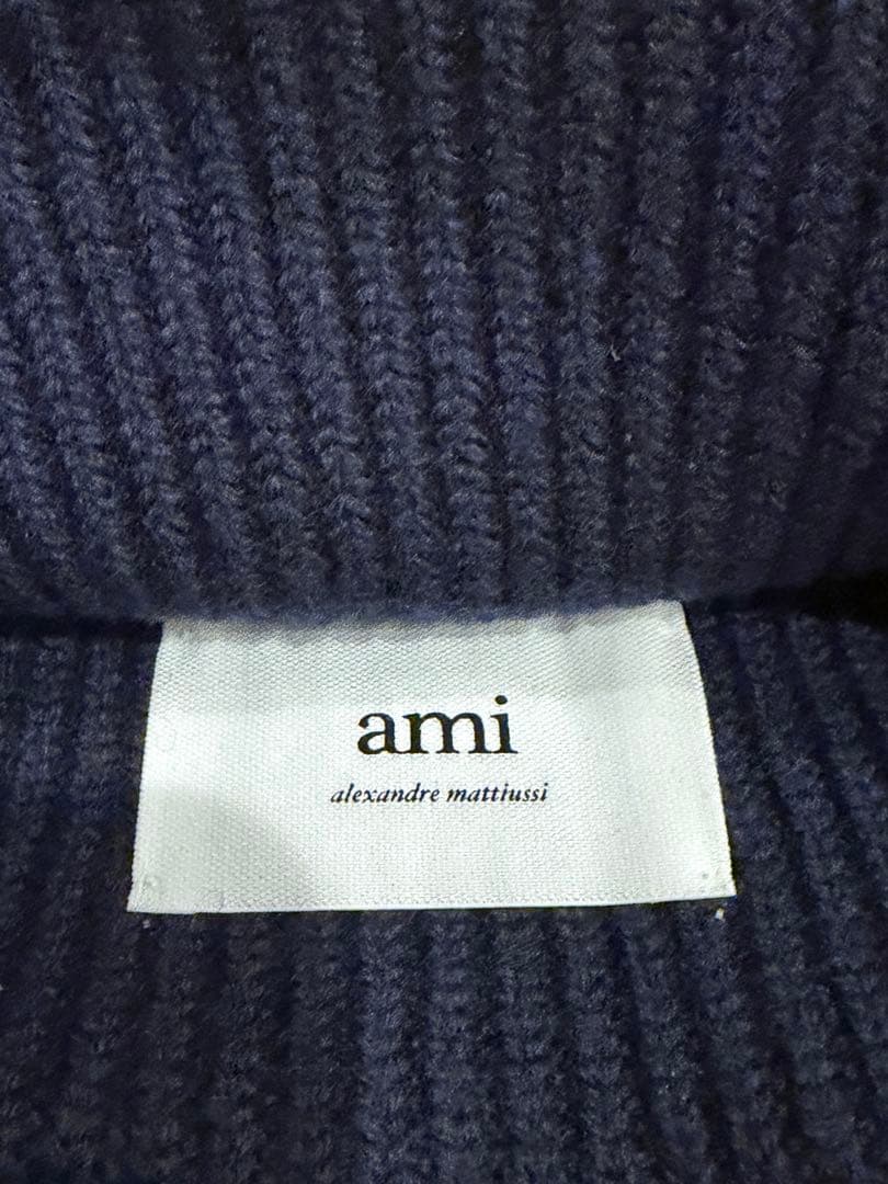 【美品】AMI PARIS アミパリ　ニット帽　ネイビー