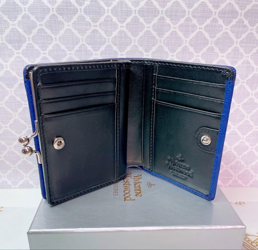 【最新◇ショッパー付】新品 ヴィヴィアン・ウエストウッド　2つ折り財布 ブルー