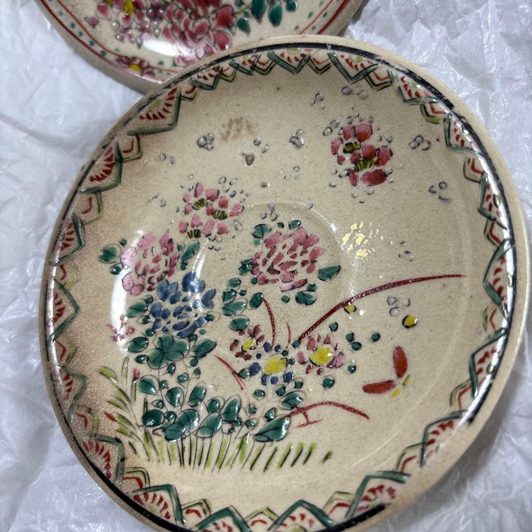 薩摩焼　銘あり　里帰り品　手描き　カップ＆ソーサー　希少　アンティーク