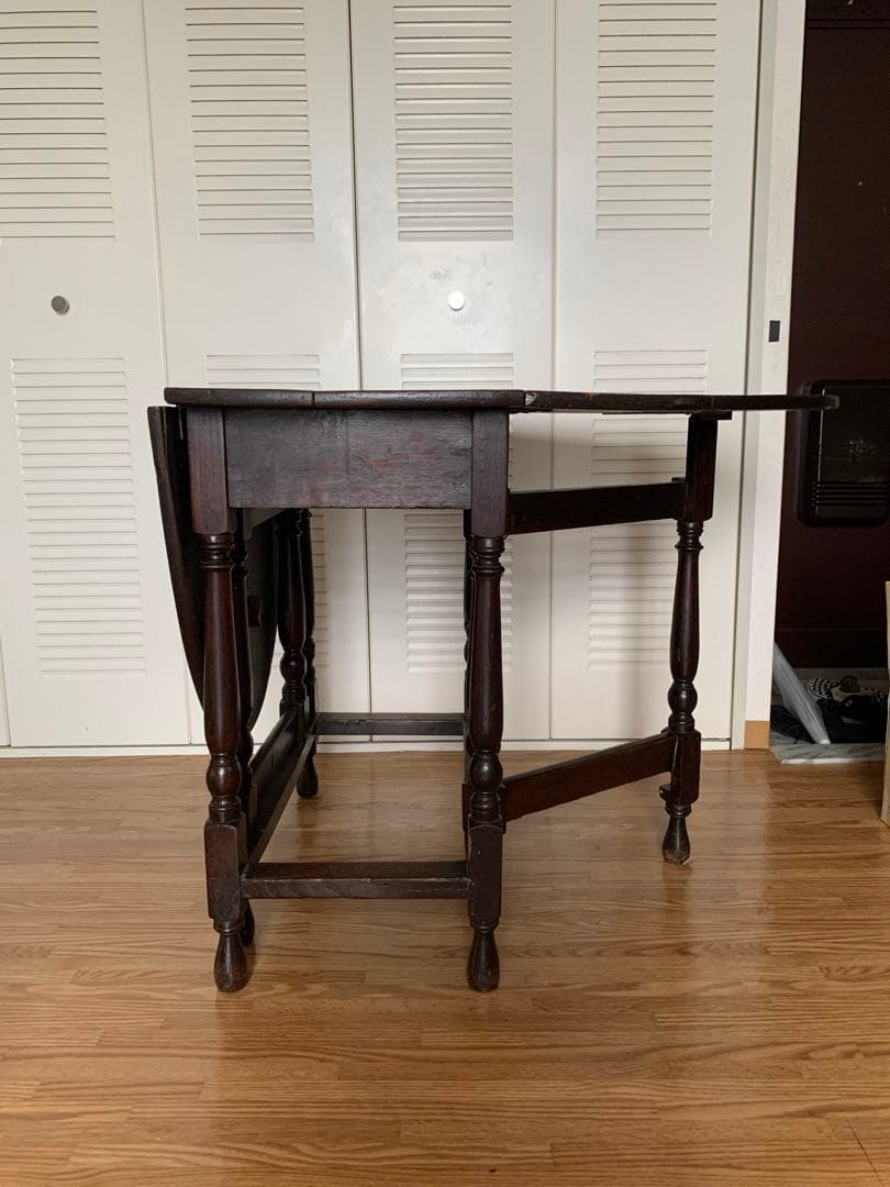 【hiro 様 購入用】アンティーク木製ゲートレッグテーブル/ダイニング机