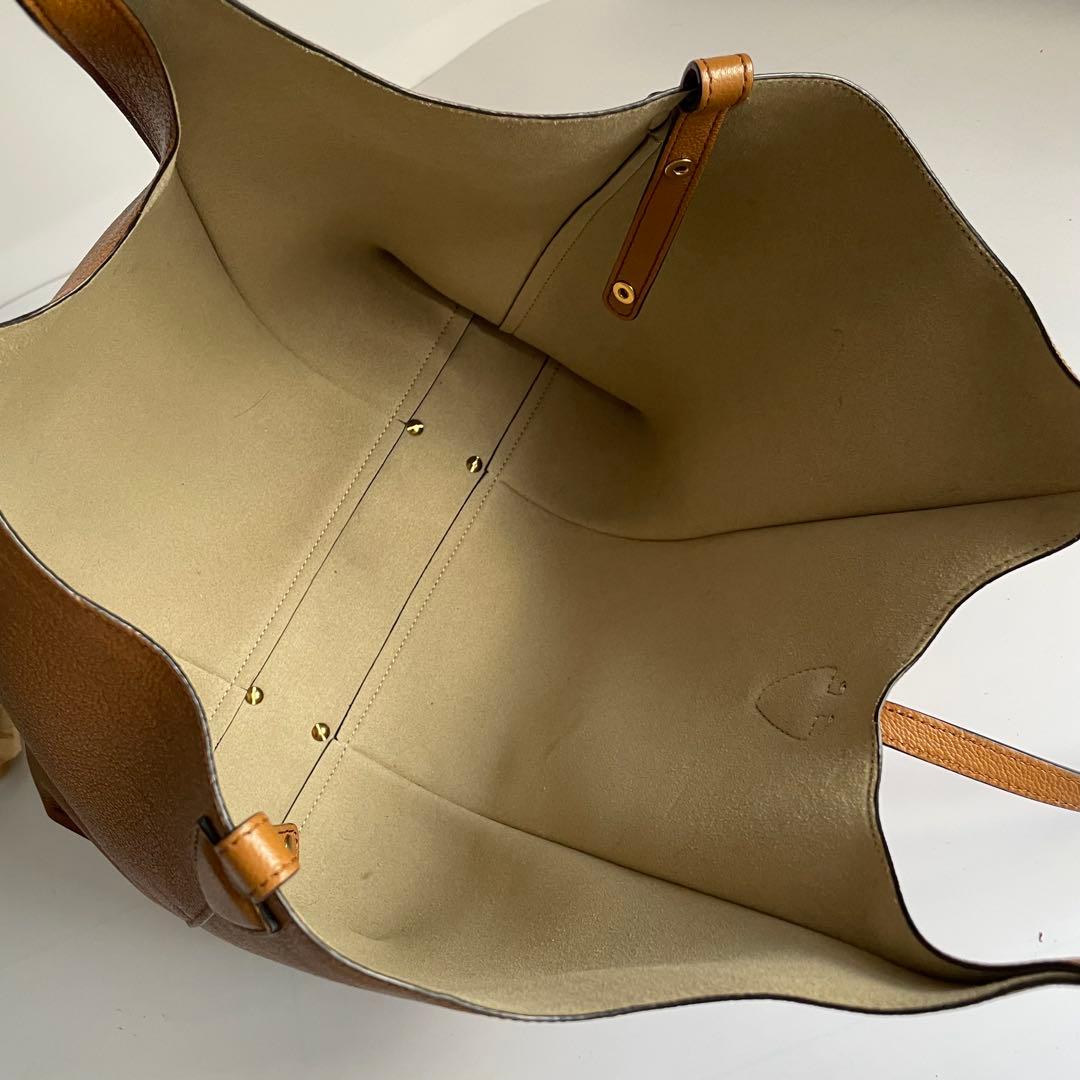 未使用級✨　TOD's タイムレス　トートバッグ　　ブラウン　レザー ロゴ