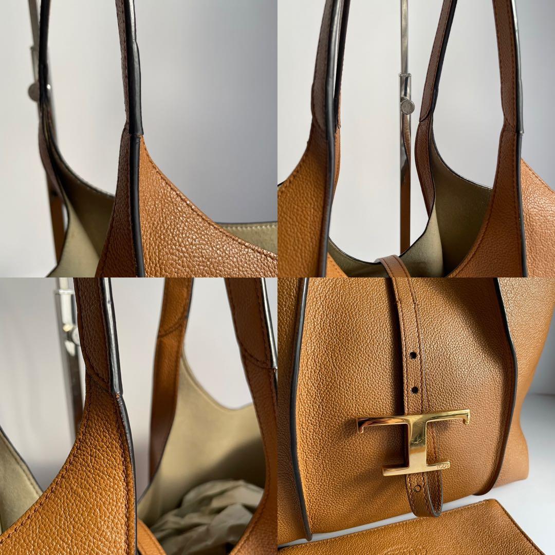 未使用級✨　TOD's タイムレス　トートバッグ　　ブラウン　レザー ロゴ