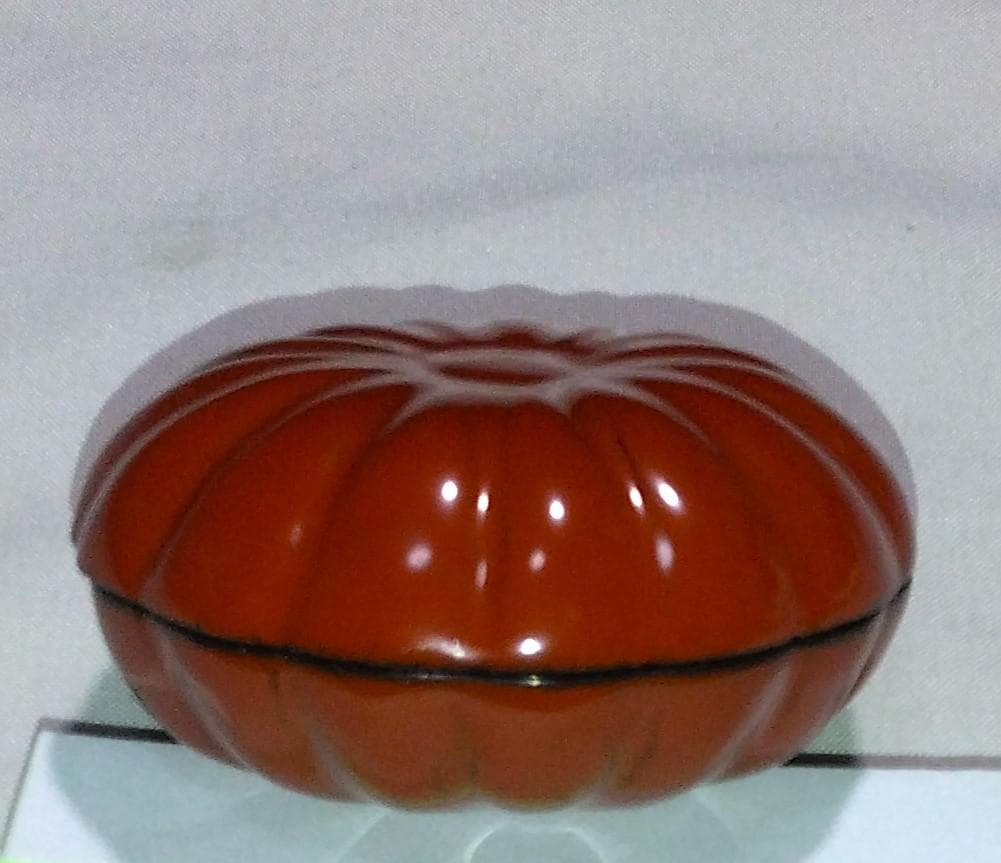 茶道具　輪島塗香合　菊割香合　塗師良春作　溜塗菊割香合　美品！！