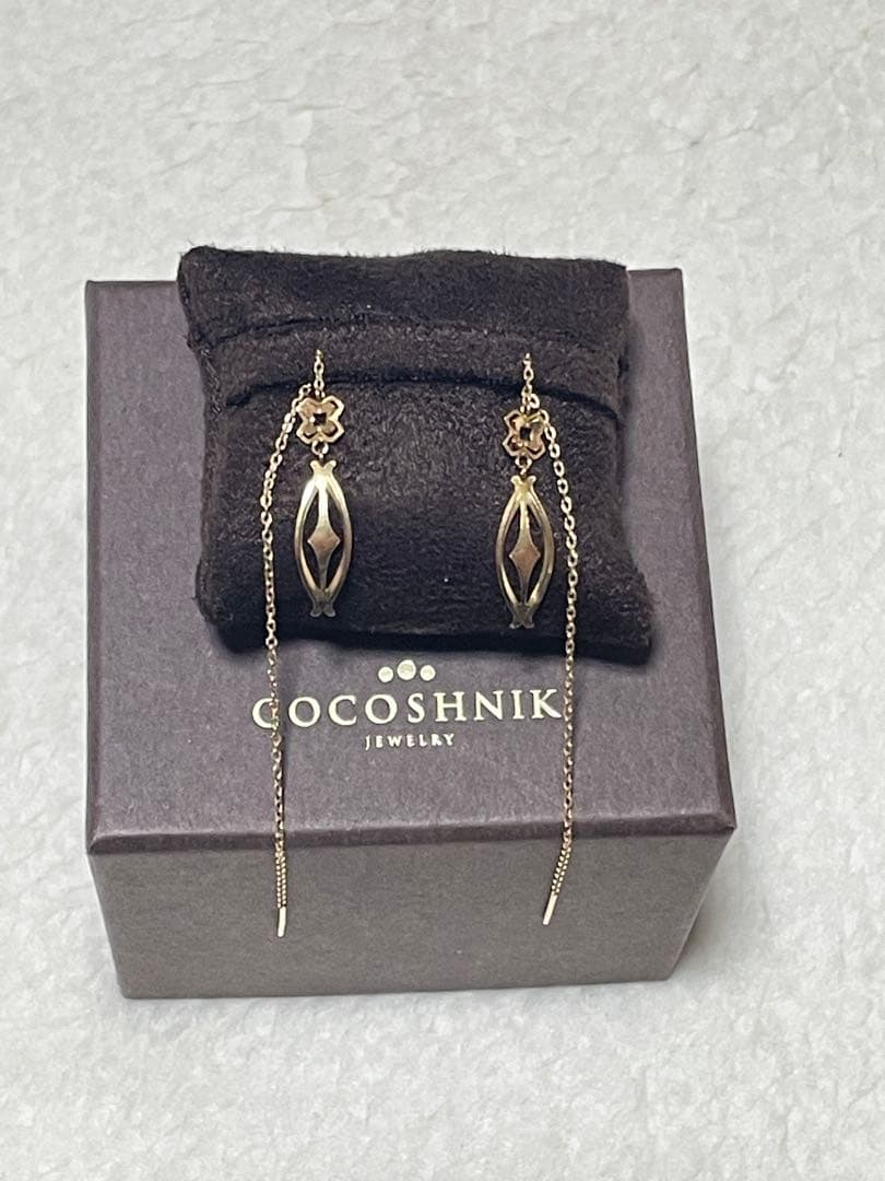 COCOSHNIK ピアス ゴールド 花 リーフ K10